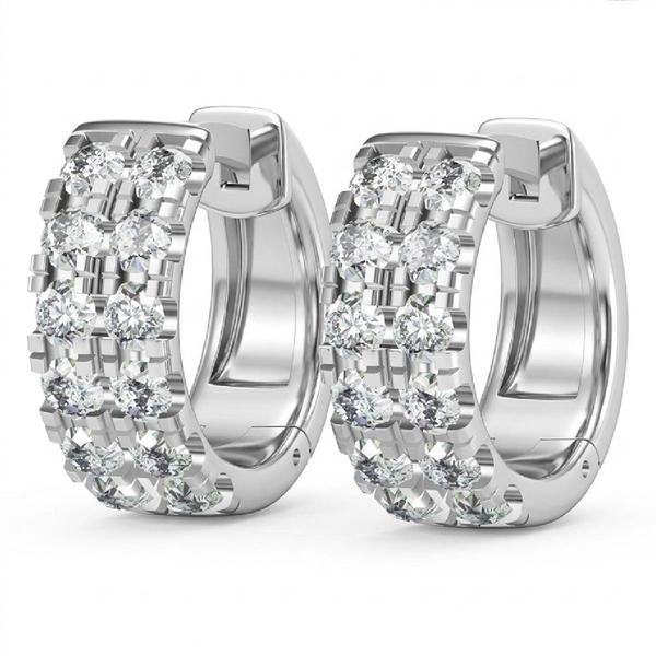 Sterling Silver Lab Grown Diamond Hoop Earrings