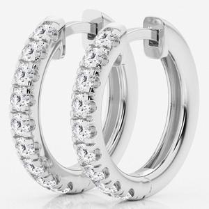 Nova Star(R) 1ctw. Sterling Silver Lab Grown Diamond Hoop Earrings