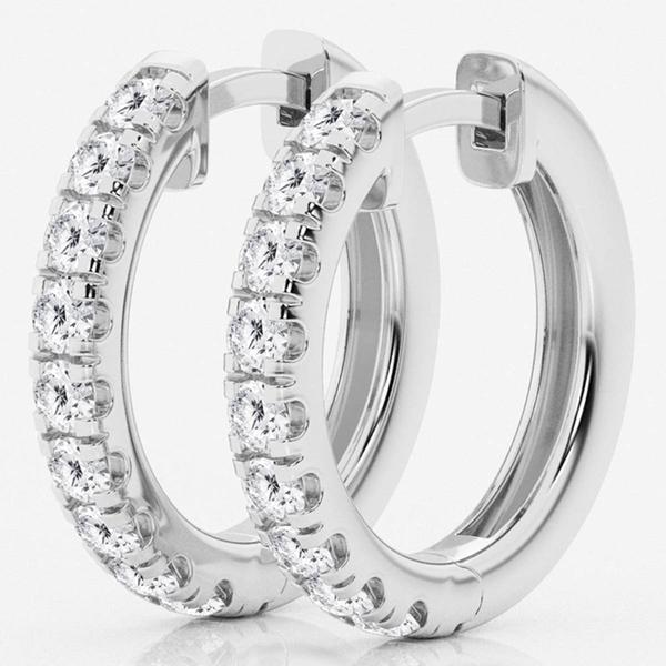 Nova Star(R) 1ctw. Sterling Silver Lab Grown Diamond Hoop Earrings
