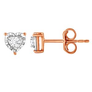 Nova Star(R) Rose Gold Lab-Grown Diamond Heart Stud Earrings