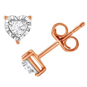 Nova Star(R) Rose Gold Lab-Grown Diamond Heart Stud Earrings alternate view