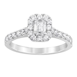 Nova Star(R) 14kt White Gold Lab Grown Diamond Emerald Cut Ring