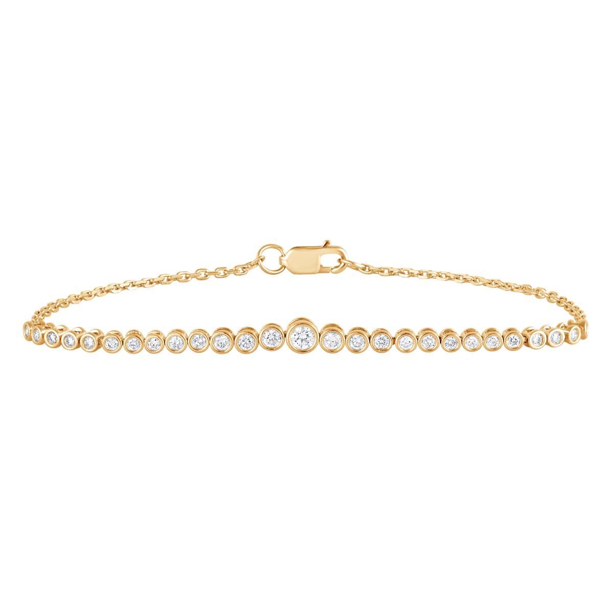 Nova Star(R) Lab Grown Diamond Gold Plated Bezel Tennis Bracelet