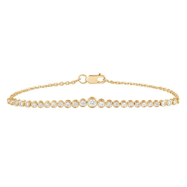 Nova Star(R) Lab Grown Diamond Gold Plated Bezel Tennis Bracelet