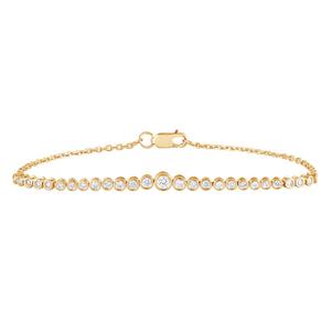 Nova Star(R) Lab Grown Diamond Gold Plated Bezel Tennis Bracelet