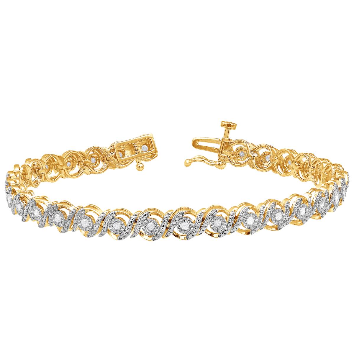 Diamond Classics(tm) Yellow Plated Sterling Silver Tennis Bracelet