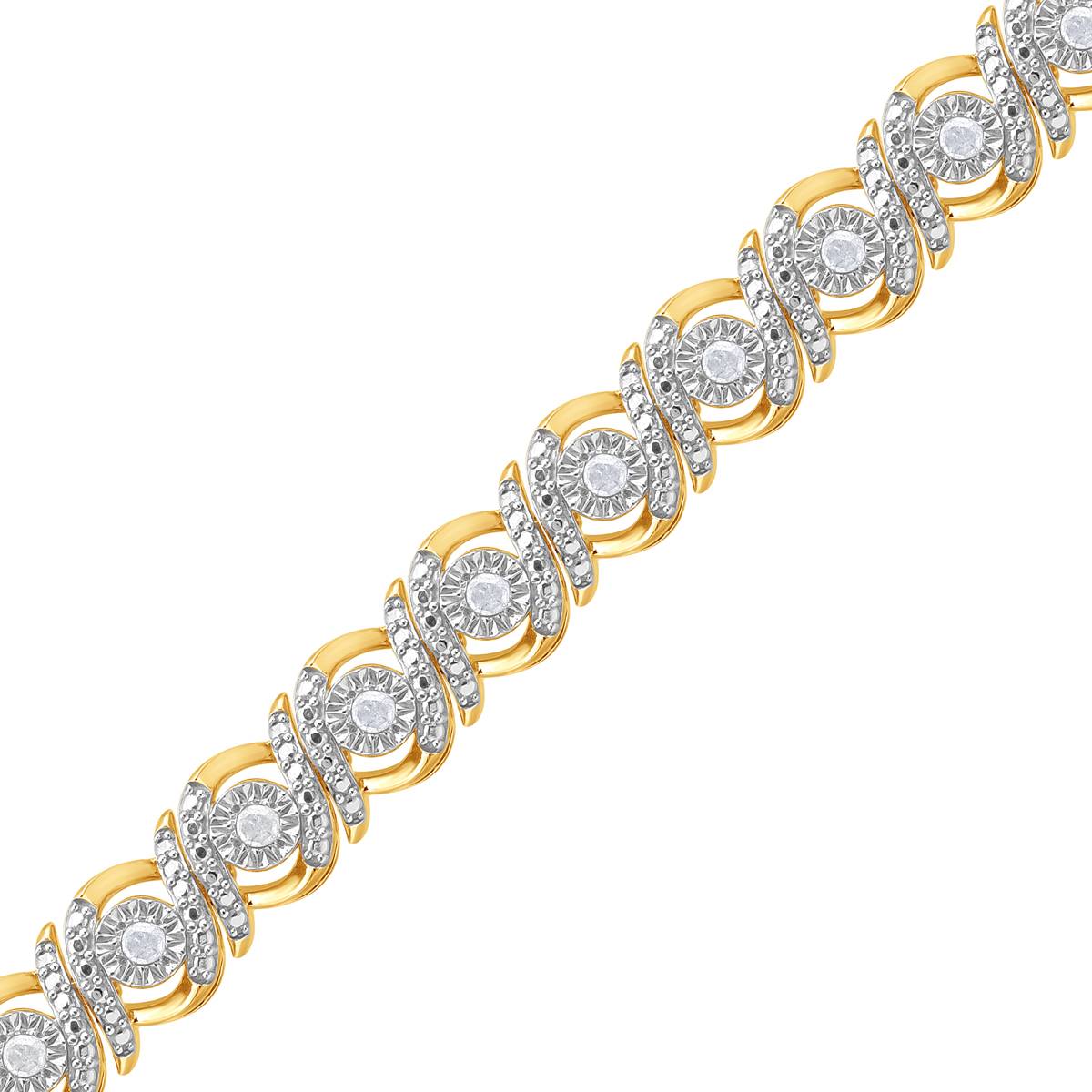 Diamond Classics(tm) Yellow Plated Sterling Silver Tennis Bracelet