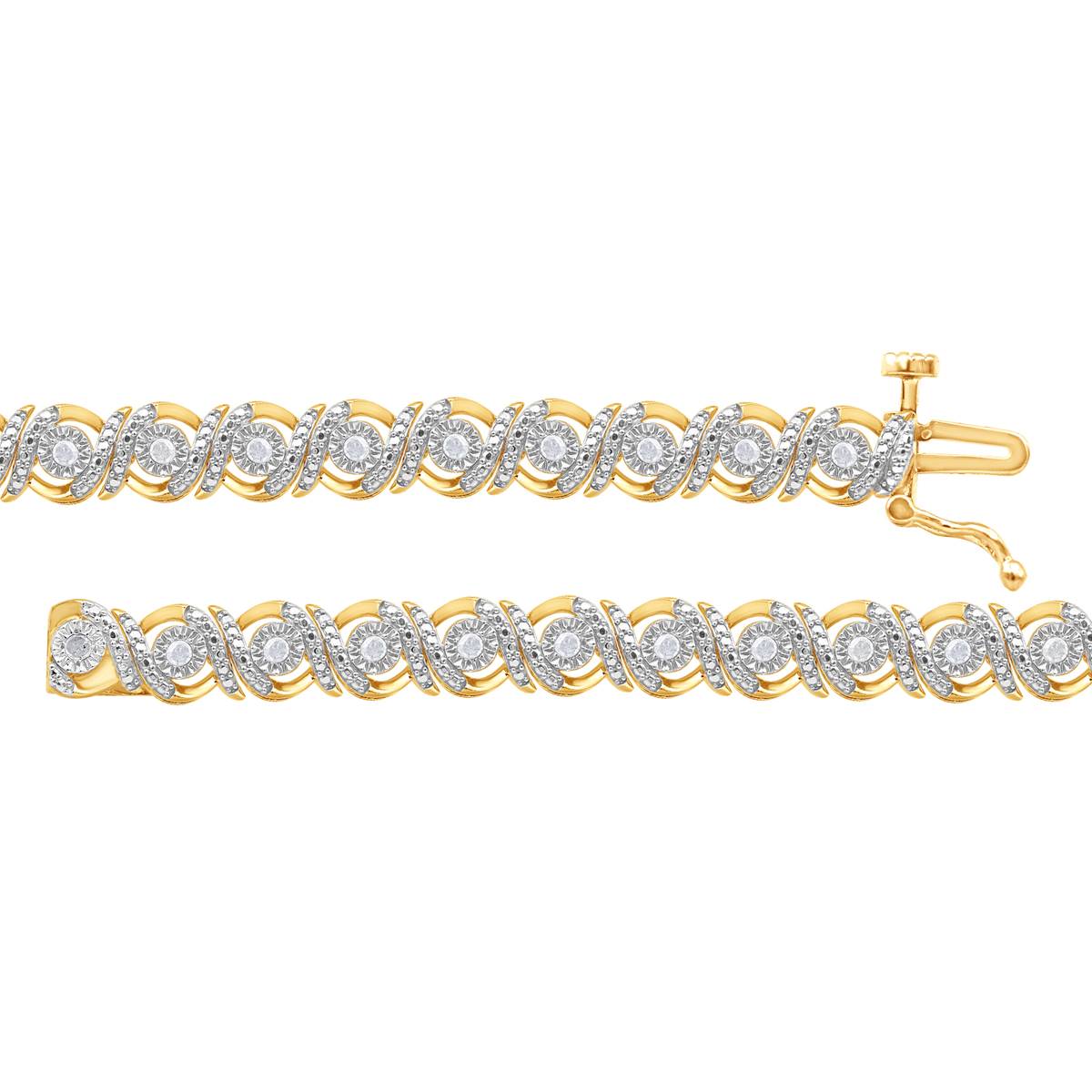 Diamond Classics(tm) Yellow Plated Sterling Silver Tennis Bracelet