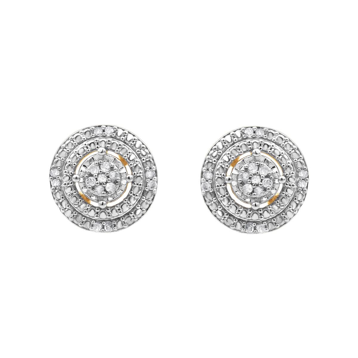 Diamond Classics(tm) Gold Plated Diamond Stud Earrings