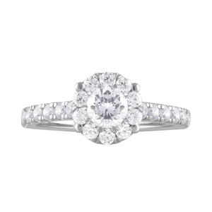 Nova Star(R) White Gold Lab Grown Diamond Halo Engagement Ring alternate view