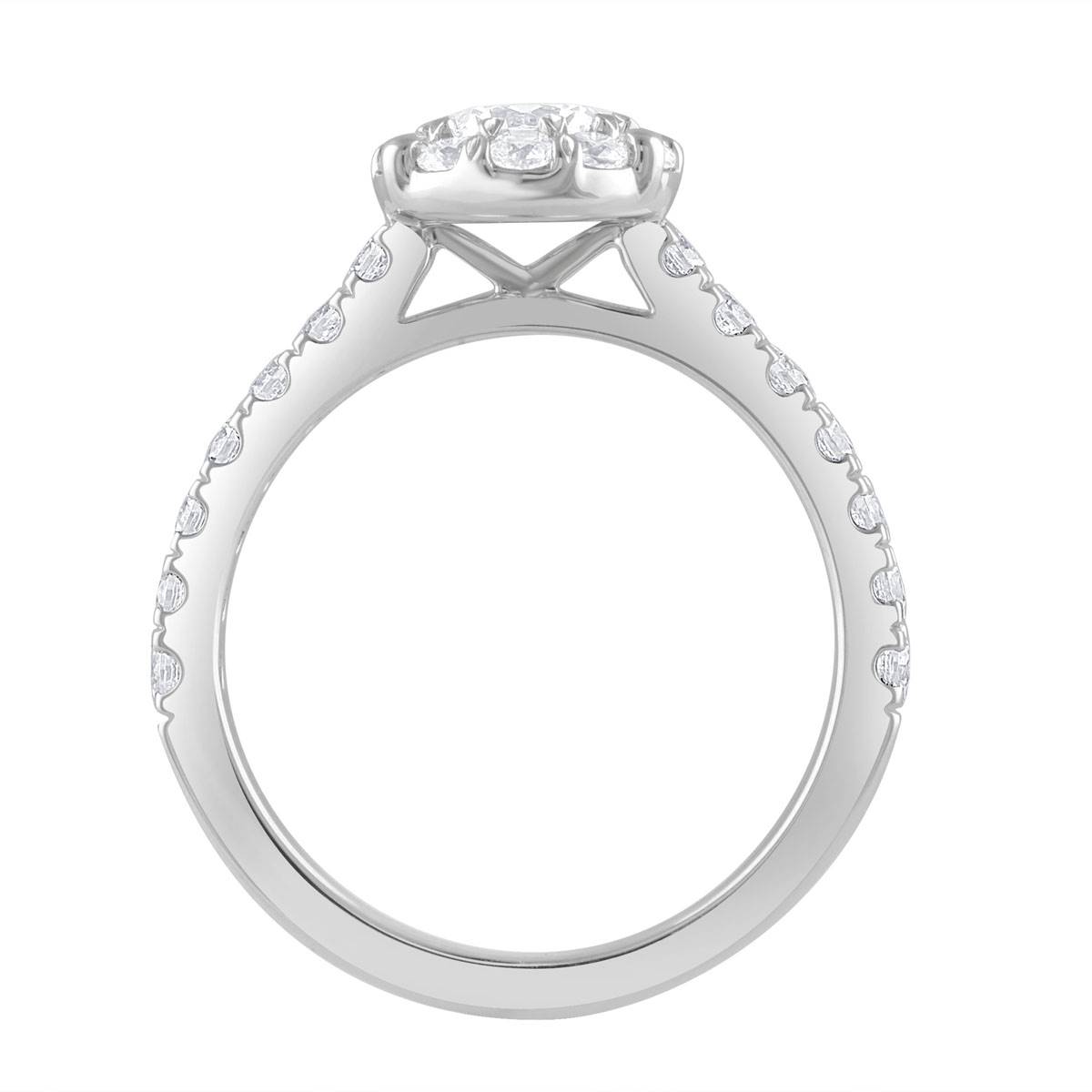 Nova Star(R) White Gold Lab Grown Diamond Halo Engagement Ring