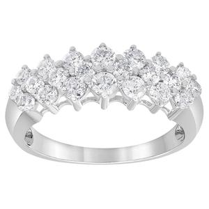Nova Star(R) White Gold Multi Row Lab Grown Diamond Ring