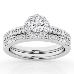 Nova Star(R) 1ctw. Lab Grown Diamond Round Bridal Set Ring