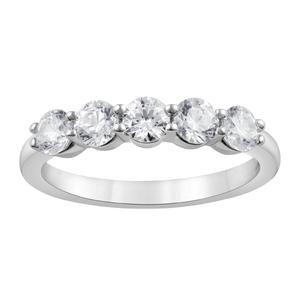 Nova Star(R) White Gold 5 Stone Lab Grown Diamond Anniversary Ring