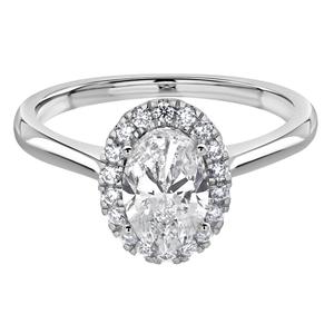 Nova Star(R) White Gold & 1 1/10ctw. Lab Grown Diamond Oval Ring