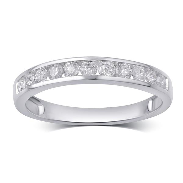 Nova Star(R) Sterling Silver 3/4ctw. Lab Grown Diamond Band Ring