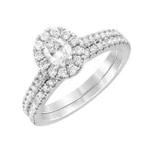 Nova Star(R) 14kt. White Gold 1ctw. Lab Grown Diamond Oval Ring