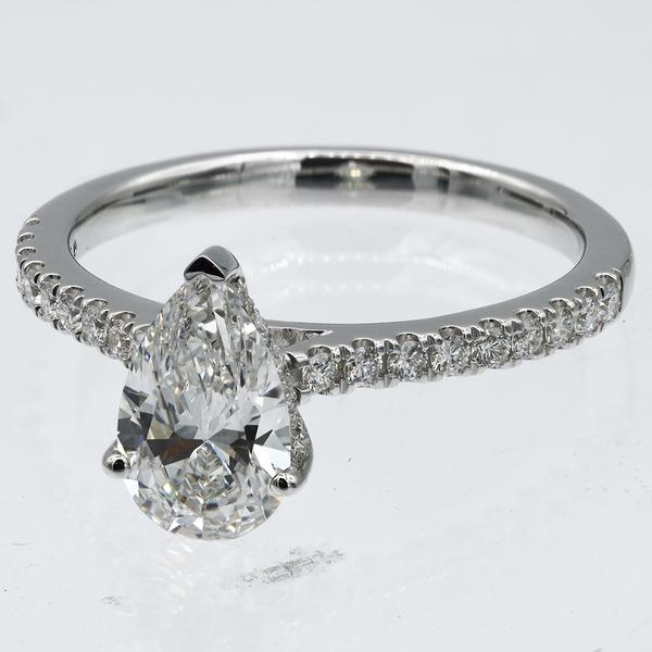 Nova Star(R) 14kt. White Gold 1 1/2ctw. Lab Grown Diamond Pear Ring alternate view
