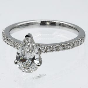 Nova Star(R) 14kt. White Gold 1 1/2ctw. Lab Grown Diamond Pear Ring alternate view