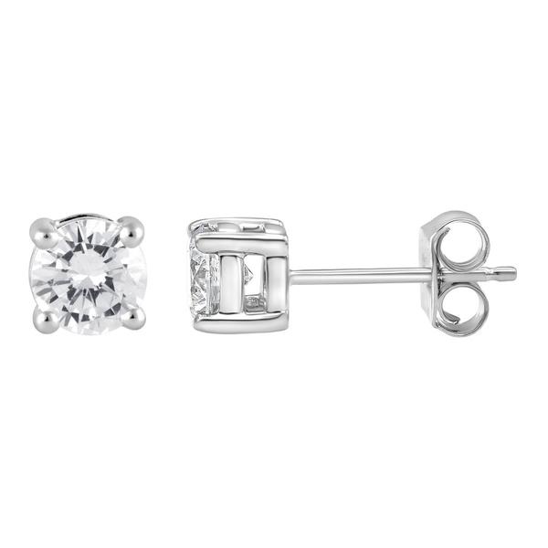 Nova Star(R) White Gold Lab Grown Diamond Solitaire Stud Earrings