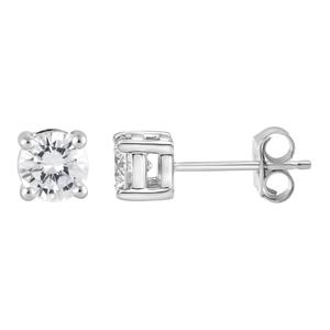 Nova Star(R) White Gold Lab Grown Diamond Solitaire Stud Earrings