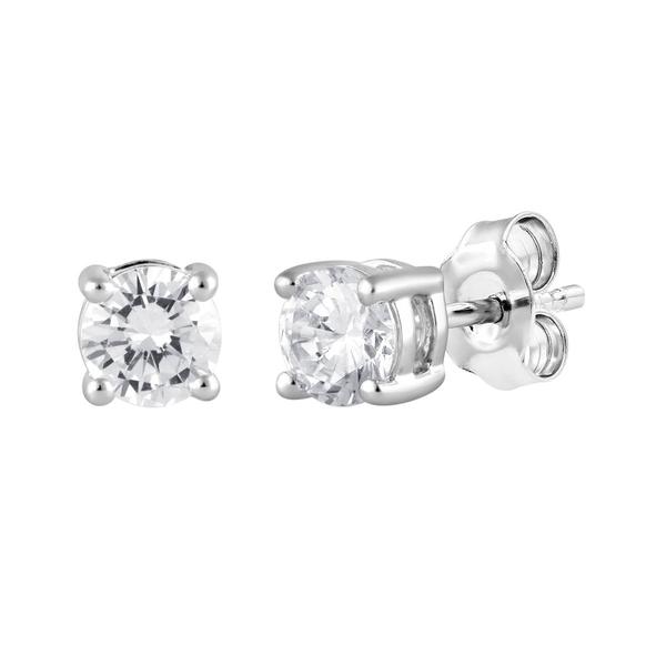 Nova Star(R) White Gold Lab Grown Diamond Solitaire Stud Earrings alternate view