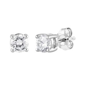 Nova Star(R) White Gold Lab Grown Diamond Solitaire Stud Earrings alternate view