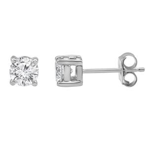 Nova Star(R) White Gold Lab Grown Diamond Solitaire Stud Earrings
