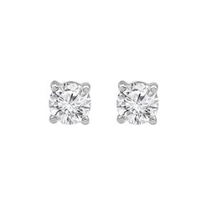 Nova Star(R) White Gold Lab Grown Diamond Solitaire Stud Earrings alternate view