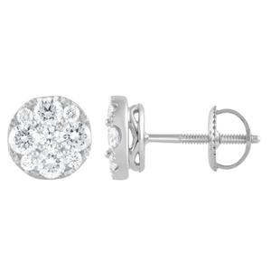Nova Star(R) White Gold & 1ctw. Lab Grown Diamond Cluster Earrings