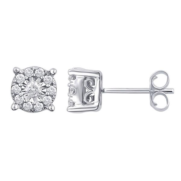 Nova Star(R) Sterling Silver Lab Grown Diamond Stud Earrings
