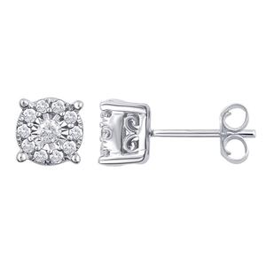 Nova Star(R) Sterling Silver Lab Grown Diamond Stud Earrings