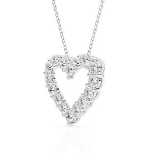 Nova Star(R) 14kt. White Gold 1ctw. Lab Grown Diamond Heart Pendant alternate view