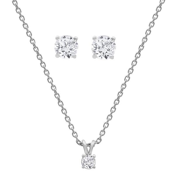Nova Star(R) Sterling Silver 1ctw. Pendant & Earring Set