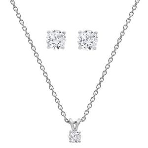 Nova Star(R) Sterling Silver 1ctw. Pendant & Earring Set