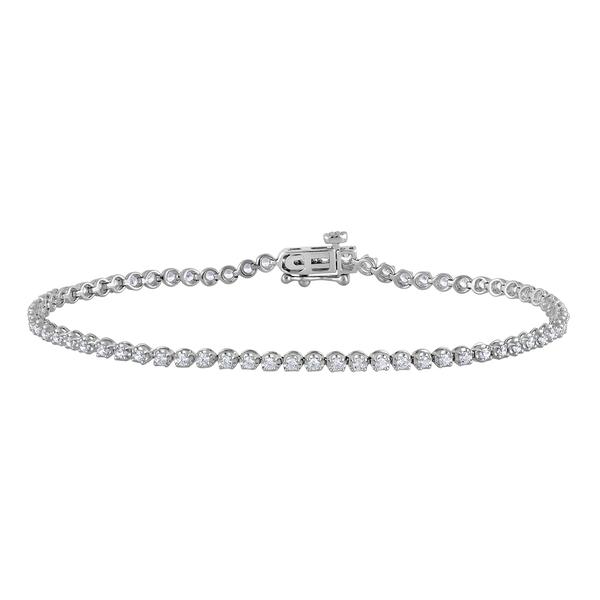 Nova Star(R) 7in. Sterling Silver 1ctw. Lab Grown Diamond Bracelet