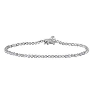 Nova Star(R) 7in. Sterling Silver 1ctw. Lab Grown Diamond Bracelet