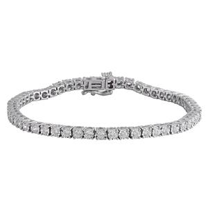 Nova Star(R) 7in. Sterling Silver 2ctw. Lab Grown Diamond Bracelet