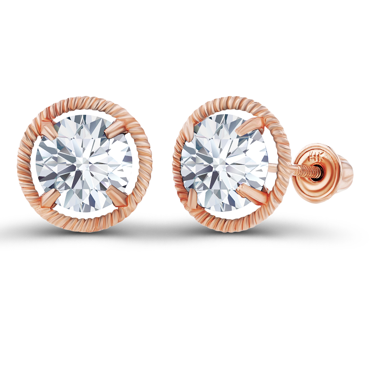 Gemstone Classics(tm) Rose Gold White Sapphire Earrings