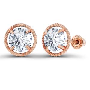 Gemstone Classics(tm) Rose Gold White Sapphire Earrings