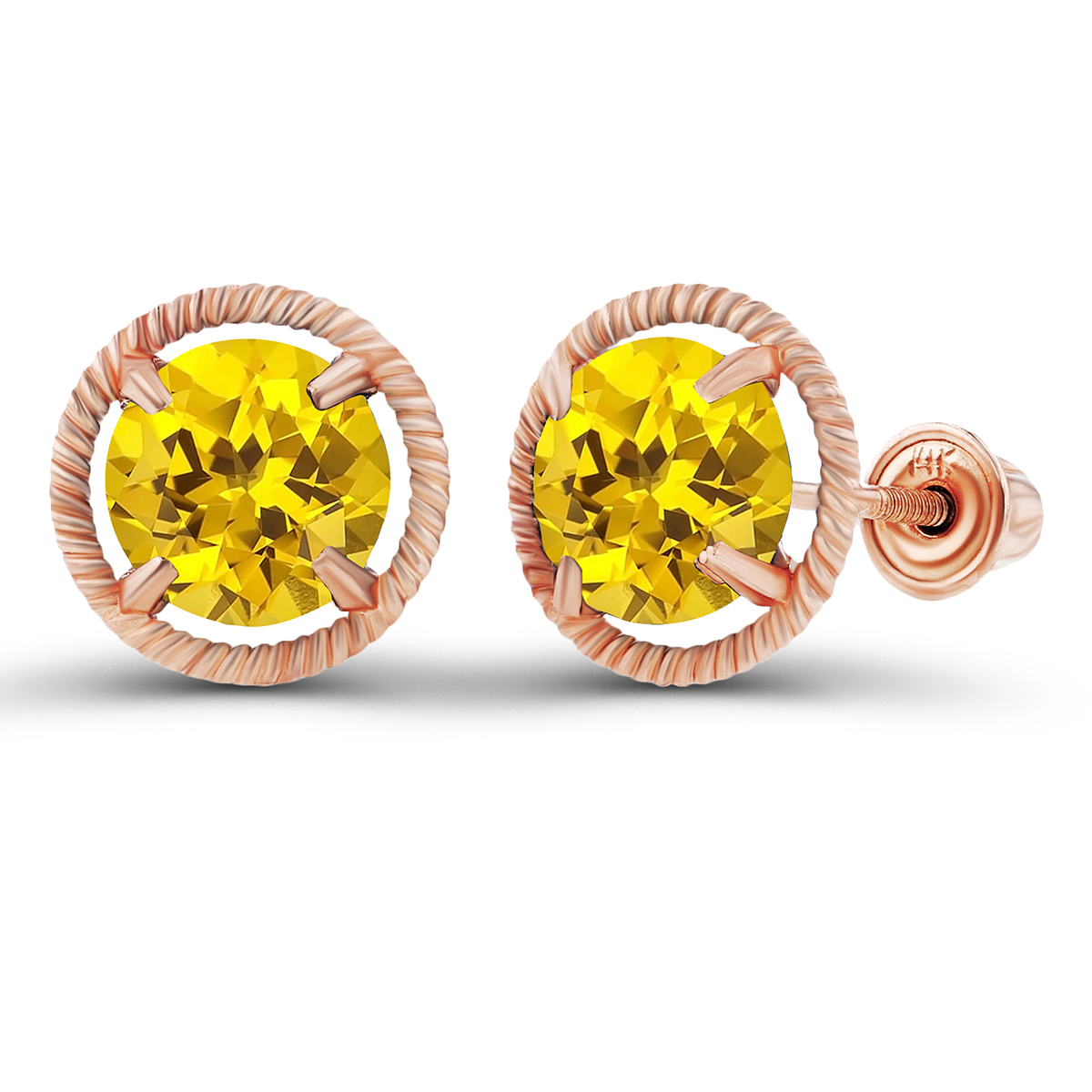 Gemstone Classics(tm) Rose Gold Yellow Sapphire Earrings