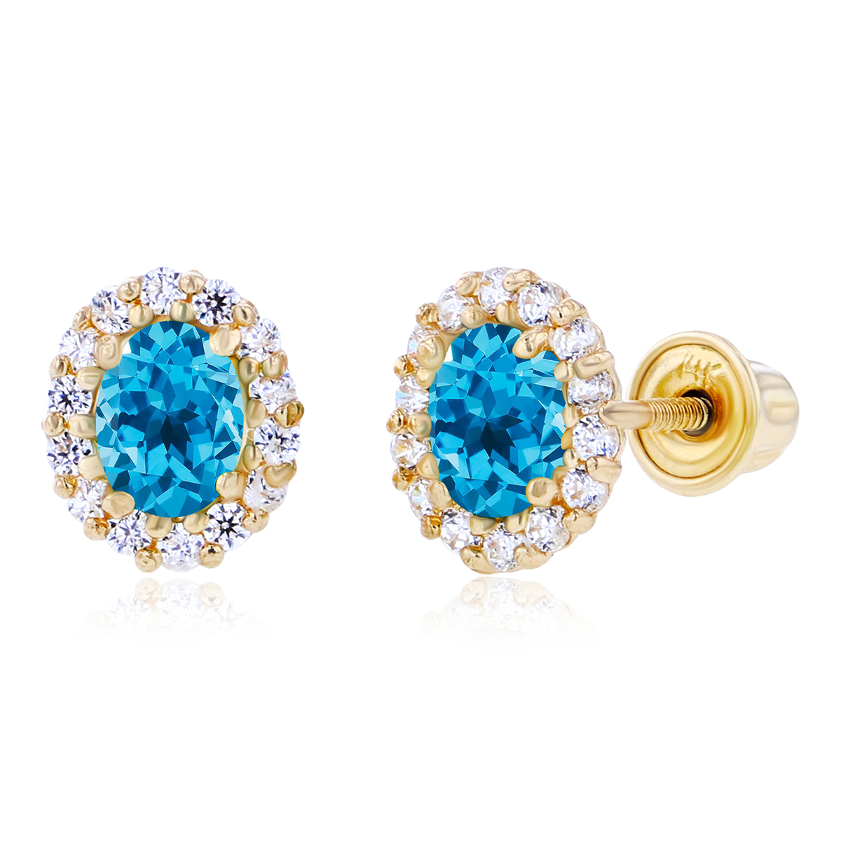 Gemstone Classics(tm) Yellow Gold Swiss Topaz Oval Earrings