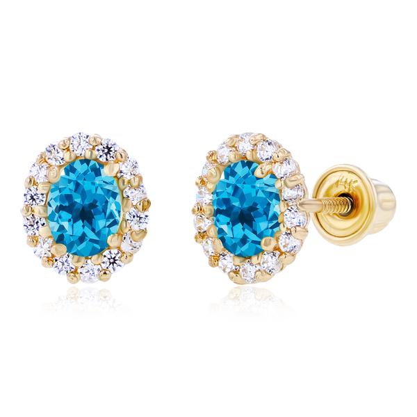 Gemstone Classics(tm) Yellow Gold Swiss Topaz Oval Earrings