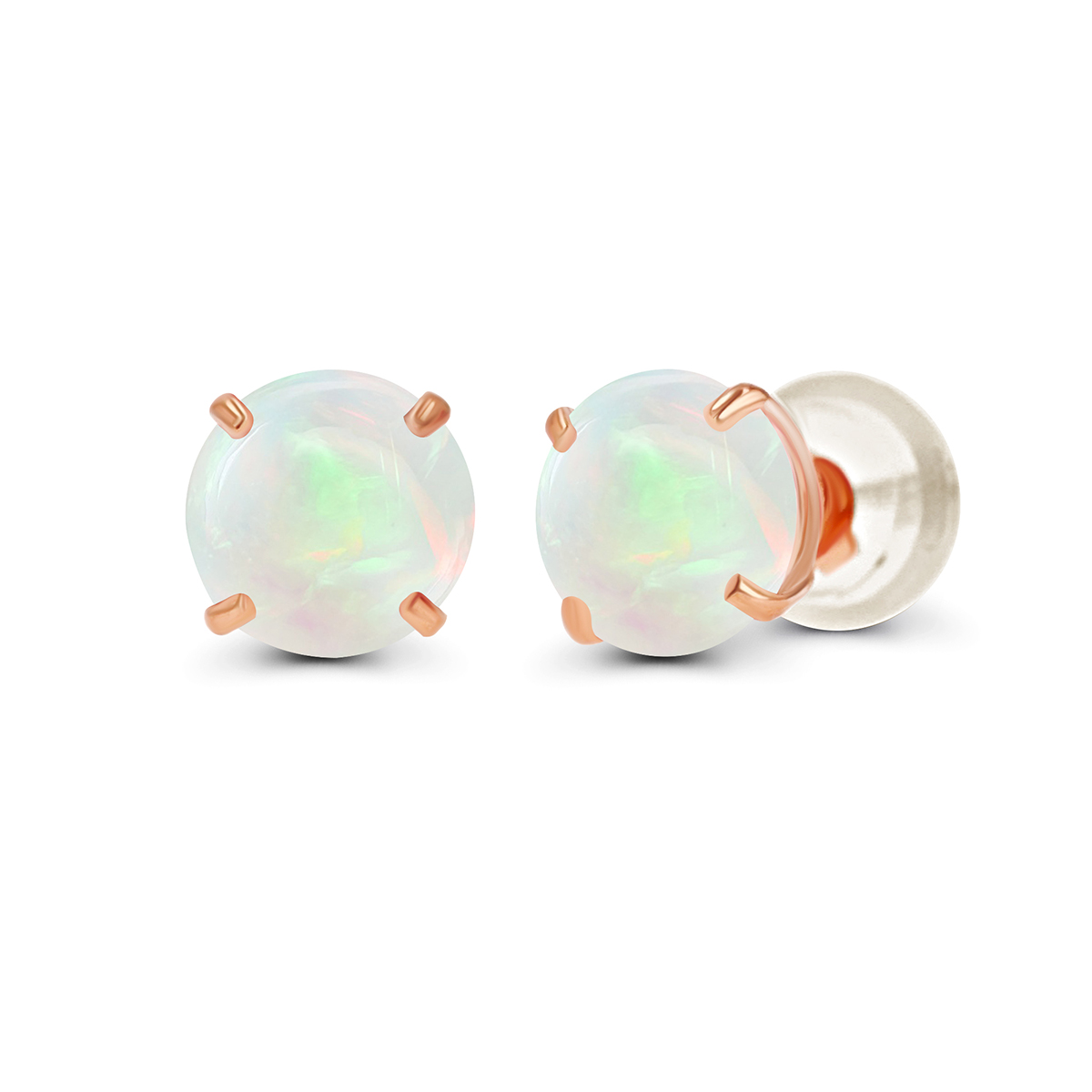 Gemstone Classics(tm) 14kt. Rose Gold Opal Stud Earrings