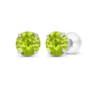 Gemstone Classics(tm) 14kt. White Gold Peridot Stud Earrings