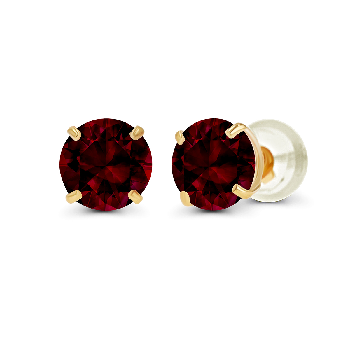 Gemstone Classics(tm) 14kt. Yellow Gold Garnet Stud Earrings