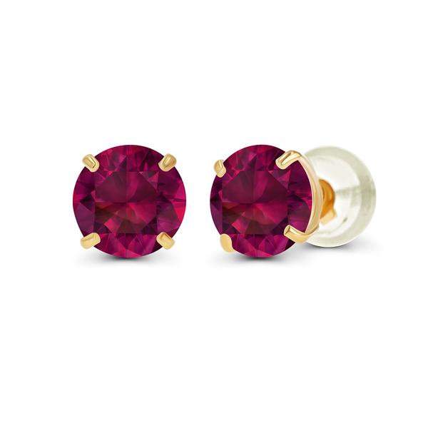 Gemstone Classics(tm) 14kt. Yellow Gold Ruby Stud Earrings