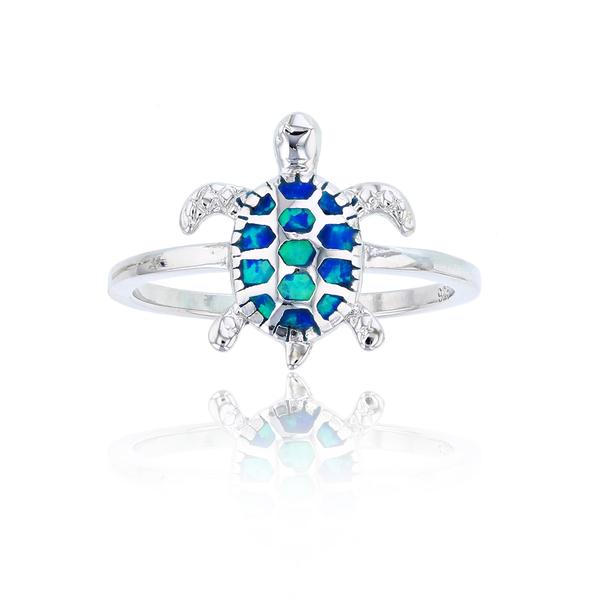 Gemstone Classics(tm) Created Opal Turtle Ring