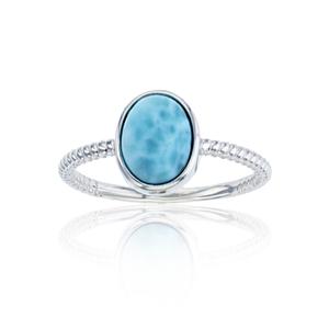 Gemstone Classics(tm) Silver & Larimar Twisted Ring