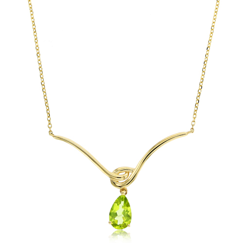 Gemstone Classics(tm) 14kt. Gold 18in. Peridot Y-Necklace